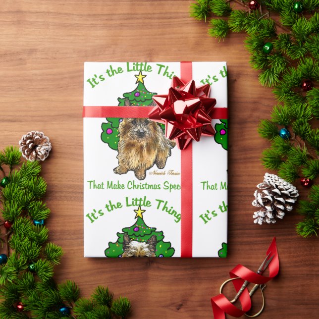 Papel De Regalo Navidades de Norwich Terrier (Regalo de vacaciones)