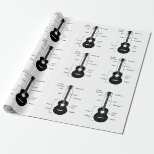 Papel De Regalo Navidades de notas musicales de Guitars eléctricos