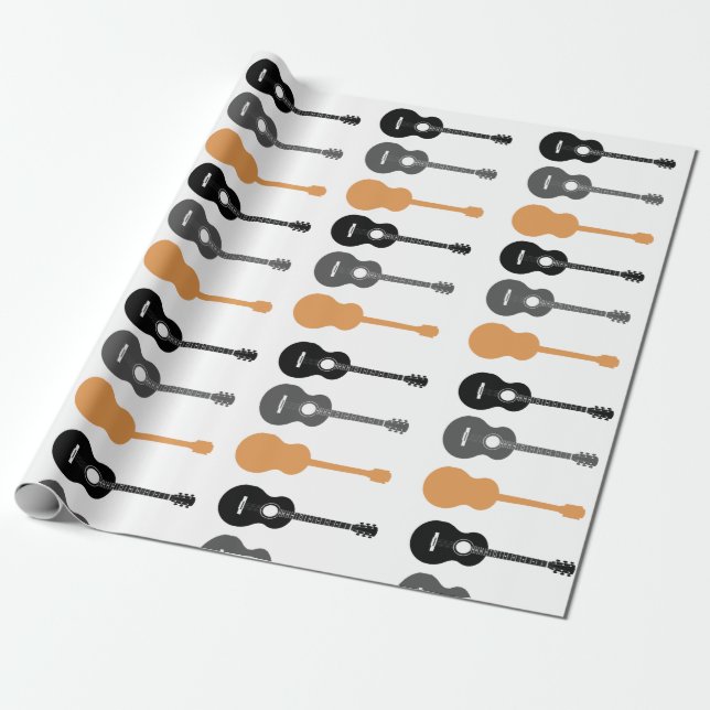 Papel De Regalo Navidades de notas musicales de Guitars eléctricos (Desenrollado)