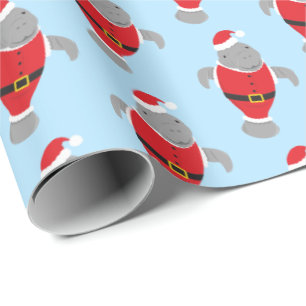 Papel De Regalo Navidades de novedad Santa Animal Manatee