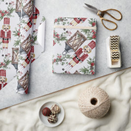Papel De Regalo Navidades de Nutcracker Pine Holly Lantern