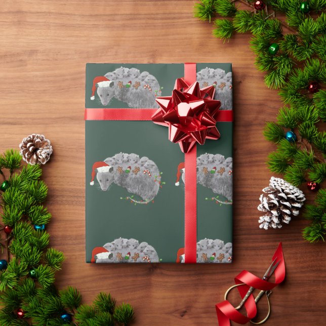 Papel De Regalo Navidades de Opossum: Bebés envueltos en luces (Regalo de vacaciones)
