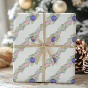 Papel De Regalo Navidades de ornamentos de color rosa cálido