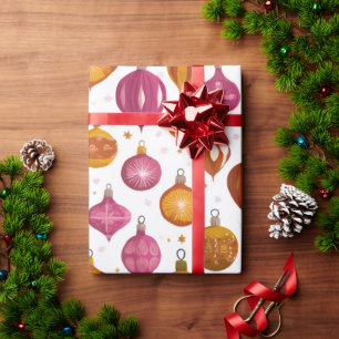 Papel De Regalo Navidades de Ornamentos Retro