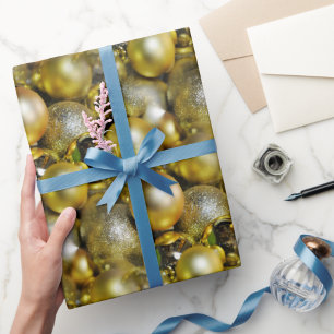Papel De Regalo Navidades de oro Baubles