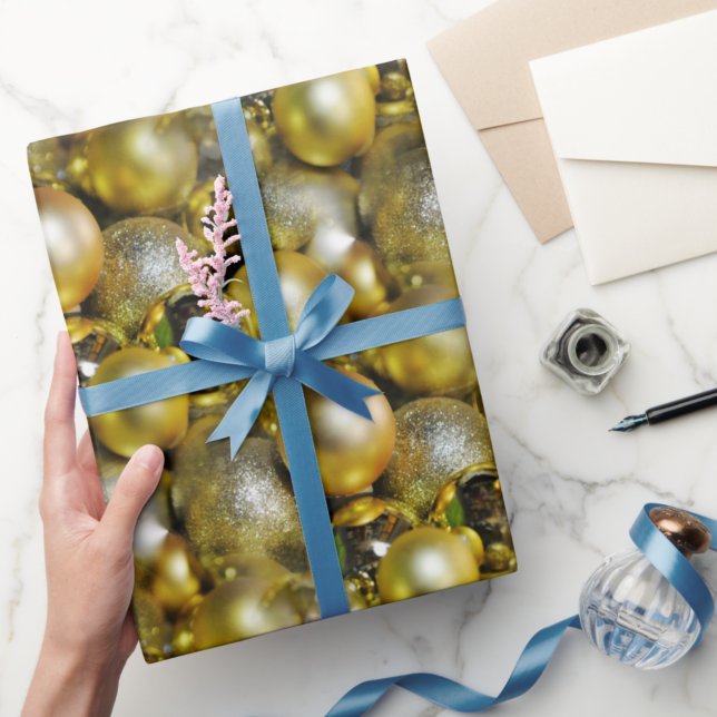 Papel De Regalo Navidades de oro Baubles (Subido por el creador)
