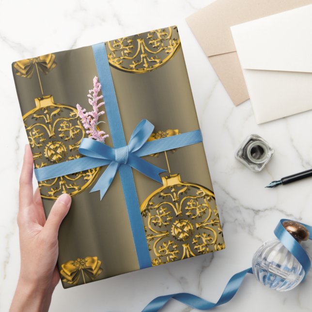 Papel De Regalo Navidades de oro bautizan en bronce (Subido por el creador)