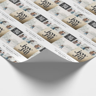 Papel De Regalo Navidades de oro geométricos y alegres de la tipog