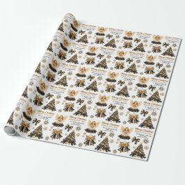 Papel De Regalo Navidades de oro negro