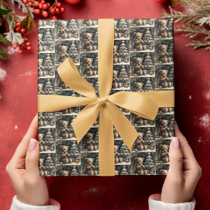 Papel De Regalo Navidades De Oso De Teddy Cuidados Caen Pequeñas B