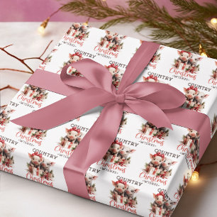 Papel De Regalo Navidades de país con dos lechones
