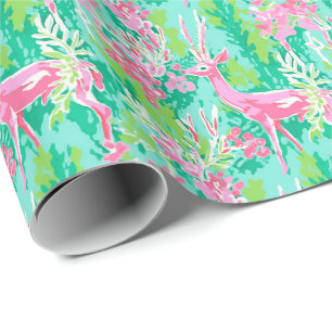 Papel De Regalo Navidades de Palm Beach Reindeer acuarela