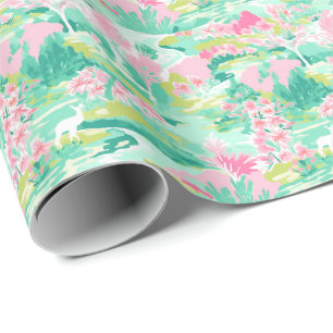 Papel De Regalo Navidades de Palm Beach Reindeer acuarela