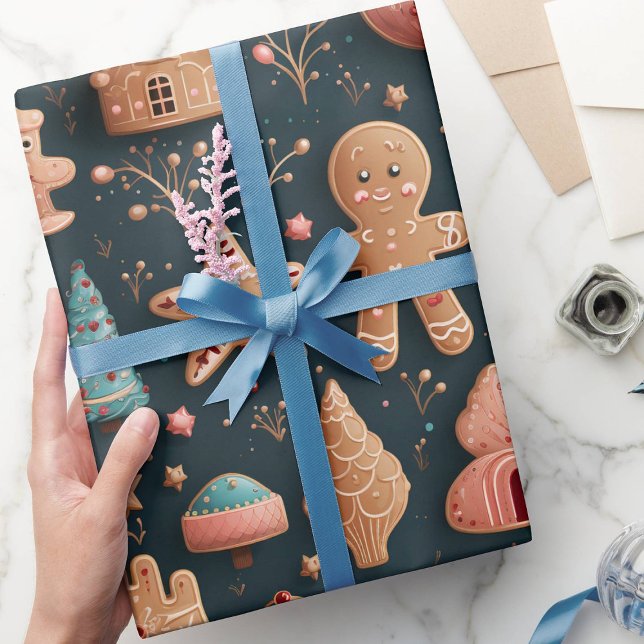 Papel De Regalo Navidades de pan de jengibre tridimensional (Subido por el creador)