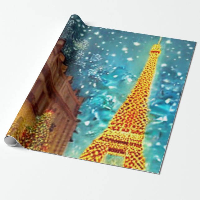 Papel De Regalo Navidades de París (Desenrollado)