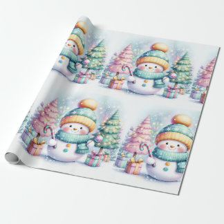 Papel De Regalo Navidades de Pastel de Snowman a gran escala
