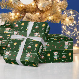 Papel De Regalo Navidades de pasteles de vaca de color acuático li