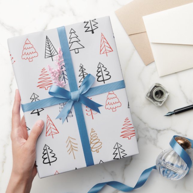 Papel De Regalo Navidades de patrón de árbol de pino (Regalar)
