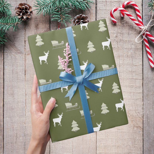 Papel De Regalo Navidades de patrón de pineto de ciervo blanco ver (Subido por el creador)
