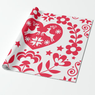 Papel De Regalo Navidades DE PATRÓN FOLÓGICO DE GIFT WRAP SCANDINA
