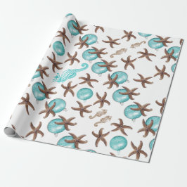 Papel De Regalo Navidades de patrón tropical de vida marina envuel