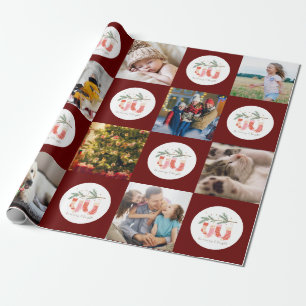 Papel De Regalo Navidades de patrones multifoto de merry y familia