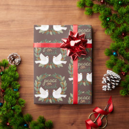 Papel De Regalo Navidades de Paz en la Tierra Doves PERSONALIZADO