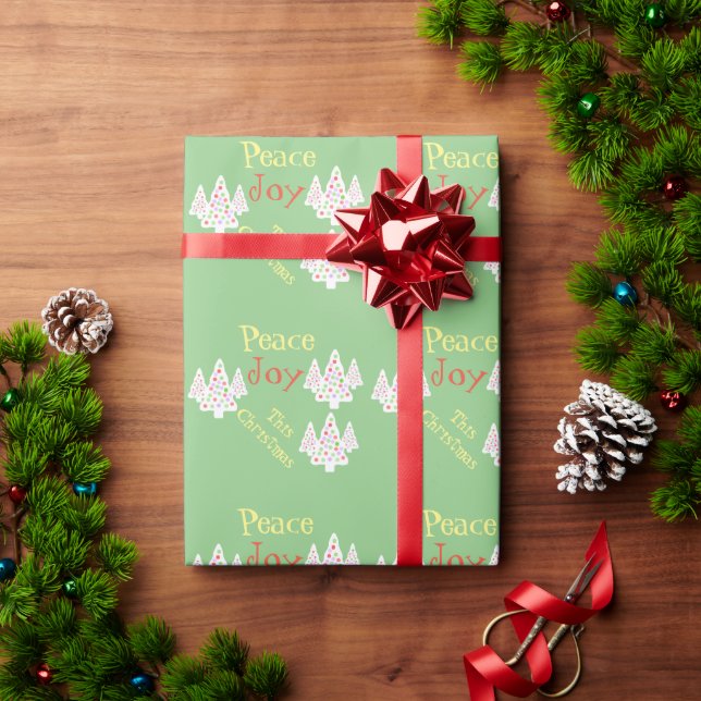 Papel De Regalo Navidades de Peace Joy (Regalo de vacaciones)
