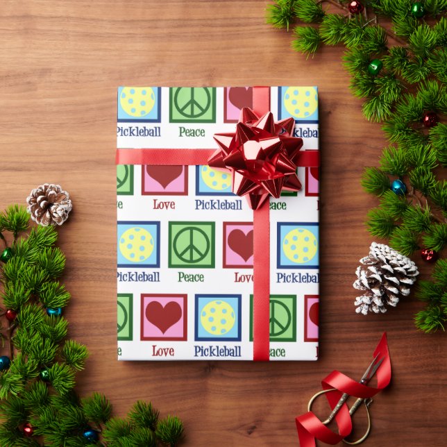 Papel De Regalo Navidades de Peace Love Pickleball Cute (Regalo de vacaciones)