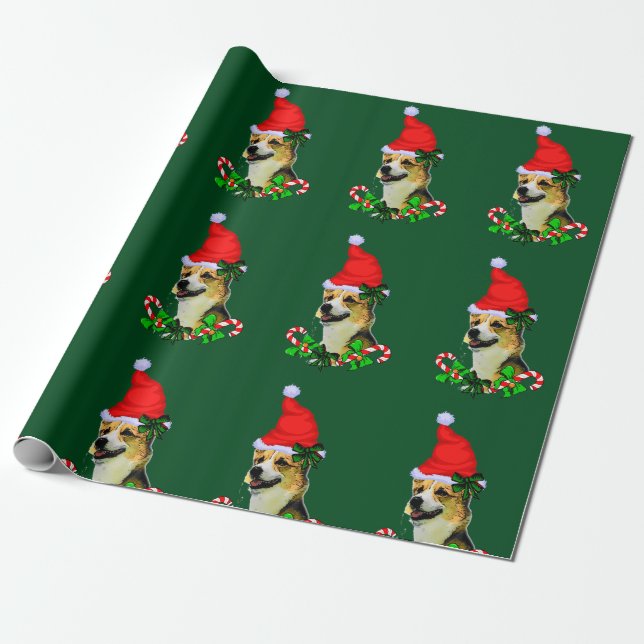 Papel De Regalo Navidades de Pembroke Welsh Corgi (Desenrollado)