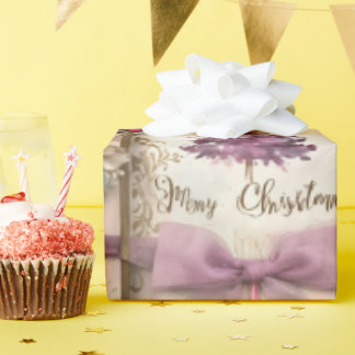 Papel De Regalo Navidades de pepitas de color de agua rosada envol