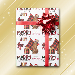 Papel De Regalo Navidades de perrito Ridgeback Rhodesiano con lech
