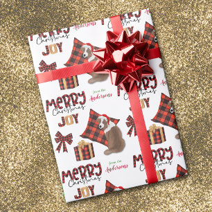Papel De Regalo Navidades de perrito rojo australiano con leche de