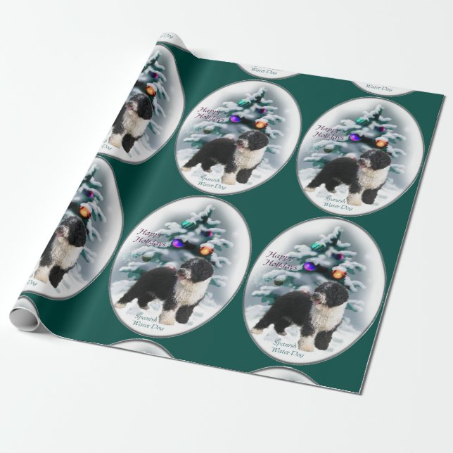 Papel De Regalo Navidades de Perro de Agua de España (Desenrollado)