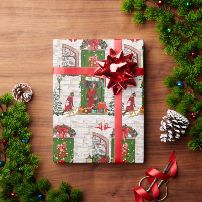 Papel De Regalo Navidades de perro de Dachshund (Regalo de vacaciones)