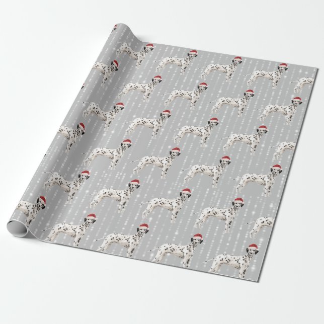 Papel De Regalo Navidades de perro de Dalmacia (Desenrollado)