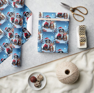 Papel De Regalo Navidades de Perro de Montaña de Bernese