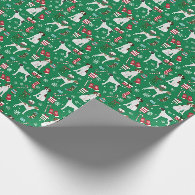 Papel De Regalo navidades de perro de Puntero Inglés (Esquina)