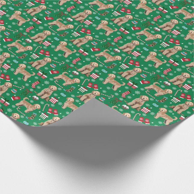 Papel De Regalo Navidades de perro dorado (Esquina)
