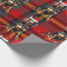 Papel De Regalo Navidades de perro negro y rojo enredado en Tan ne