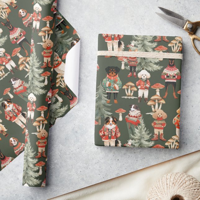Papel De Regalo Navidades de Perro Verde del bosque de Woodland Fo (Subido por el creador)