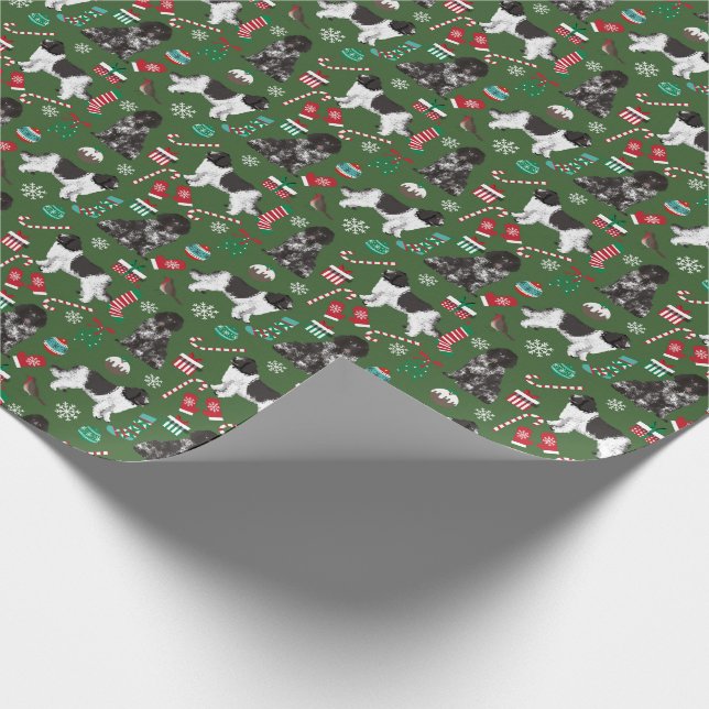 Papel De Regalo navidades de perros de Terranova de vacaciones (Esquina)