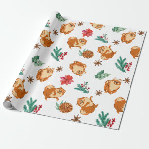 Papel De Regalo Navidades de perros flautistas festivos
