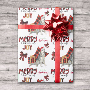 Papel De Regalo Navidades de perros Husky Siberianos con leche de