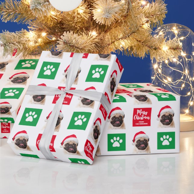 Papel De Regalo Navidades de perros personalizable envolviendo pap (Vacaciones)