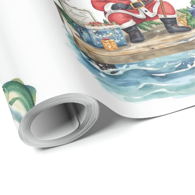 Papel De Regalo Navidades de pesca en sesión de Santa Claus (Esquina del rollo)