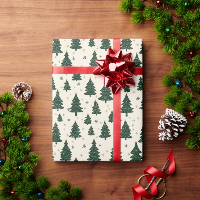 Papel De Regalo Navidades de Pine Trees (Regalo de vacaciones)