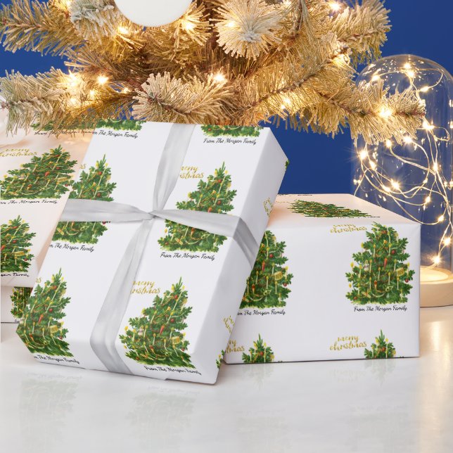 Papel De Regalo Navidades de pinos de época (Vacaciones)