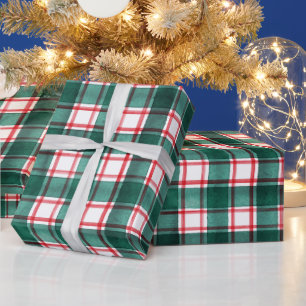Papel De Regalo Navidades de Placas de Vacaciones Verdes Rojas de 