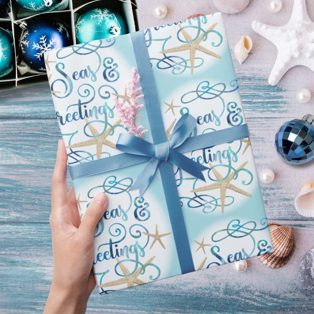 Papel De Regalo Navidades de playa costeros SEAS & GREETINS (Subido por el creador)